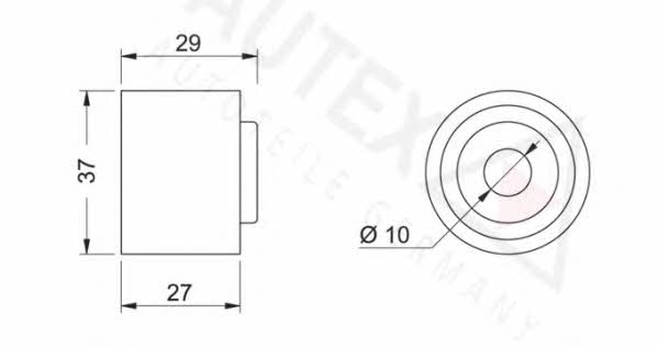 Autex 651244 V-ribbed belt tensioner (drive) roller 651244