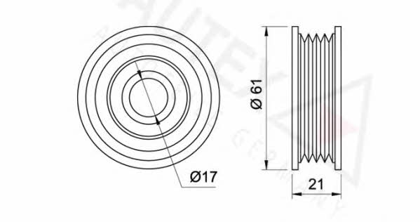 Autex 651245 V-ribbed belt tensioner (drive) roller 651245