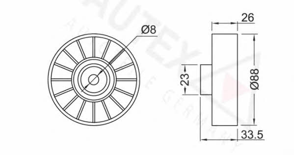 Autex 651248 V-ribbed belt tensioner (drive) roller 651248