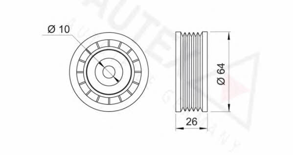 Autex 651291 V-ribbed belt tensioner (drive) roller 651291