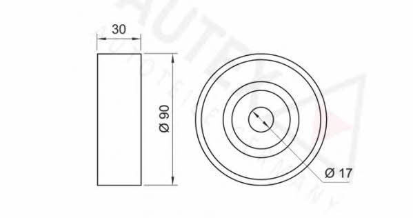 Autex 651305 V-ribbed belt tensioner (drive) roller 651305