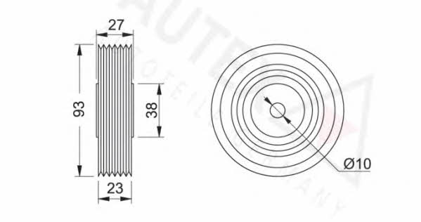 Autex 651311 V-ribbed belt tensioner (drive) roller 651311