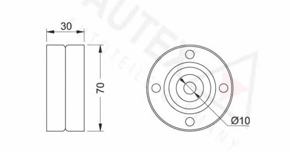 Autex 651321 V-ribbed belt tensioner (drive) roller 651321