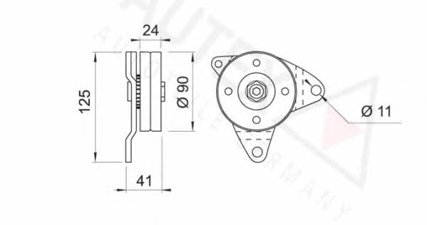 Autex 651322 V-ribbed belt tensioner (drive) roller 651322