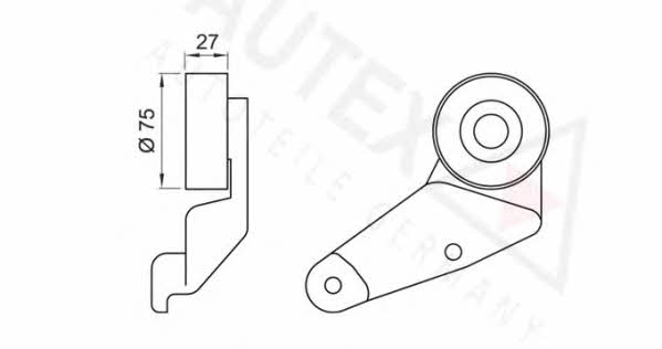 Autex 651329 V-ribbed belt tensioner (drive) roller 651329