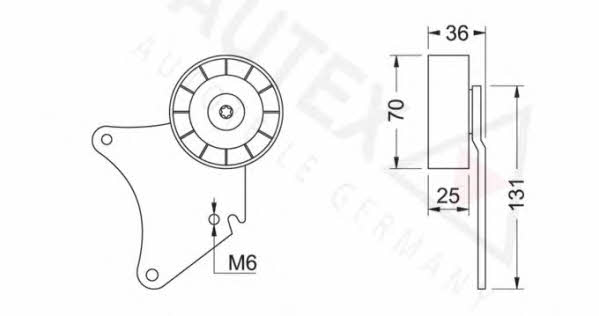 Autex 651372 V-ribbed belt tensioner (drive) roller 651372