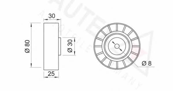 Autex 651442 V-ribbed belt tensioner (drive) roller 651442
