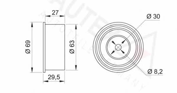 Autex 651457 Tensioner pulley, timing belt 651457