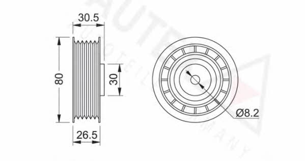 Autex 651463 V-ribbed belt tensioner (drive) roller 651463