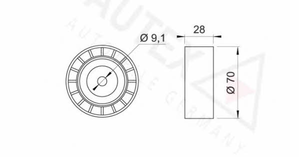 Autex 651477 V-ribbed belt tensioner (drive) roller 651477