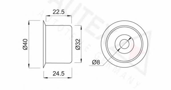 Autex 651498 Tensioner pulley, timing belt 651498