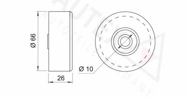Autex 651524 V-ribbed belt tensioner (drive) roller 651524