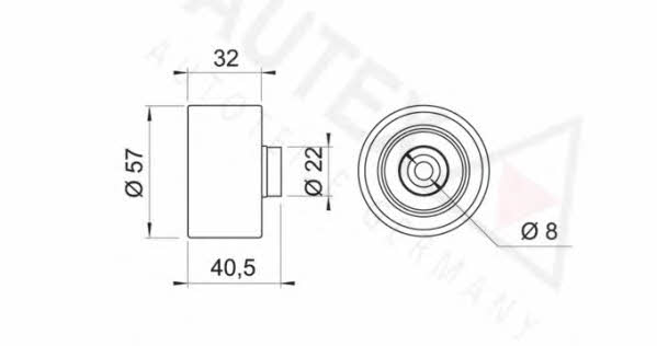 Autex 651527 Tensioner pulley, timing belt 651527