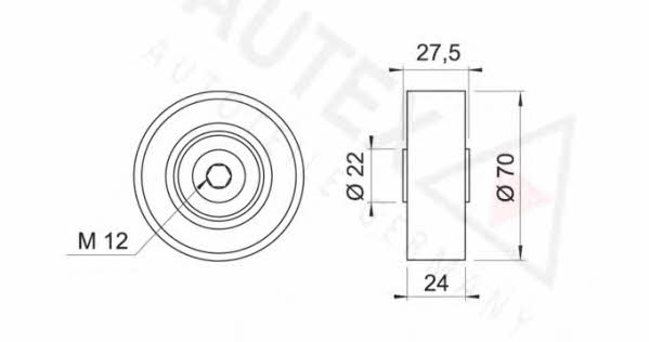 Autex 651540 V-ribbed belt tensioner (drive) roller 651540