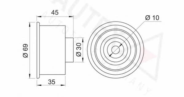 Autex 651562 Tensioner pulley, timing belt 651562