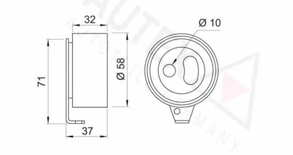 Autex 651573 Tensioner pulley, timing belt 651573