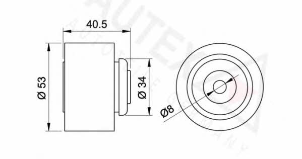 Autex 651607 Tensioner pulley, timing belt 651607