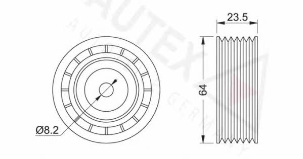 Autex 651621 V-ribbed belt tensioner (drive) roller 651621