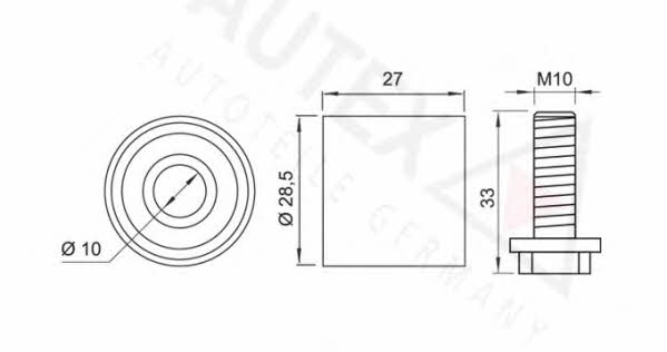 Autex 651650 Tensioner pulley, timing belt 651650