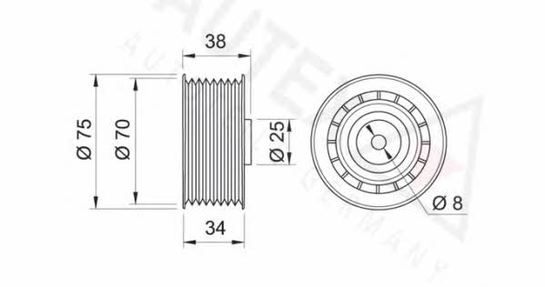 Autex 651685 V-ribbed belt tensioner (drive) roller 651685