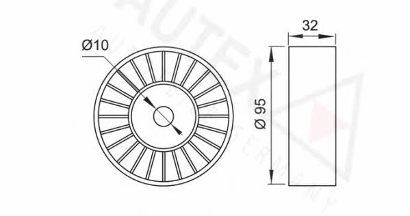 Autex 651748 V-ribbed belt tensioner (drive) roller 651748