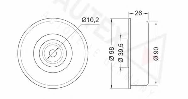 Autex 651762 V-ribbed belt tensioner (drive) roller 651762