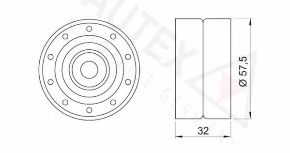 Autex 651839 Tensioner pulley, timing belt 651839