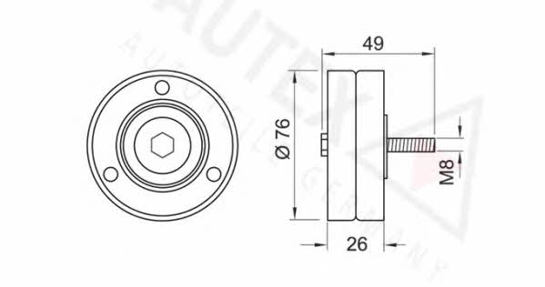 Autex 651843 V-ribbed belt tensioner (drive) roller 651843