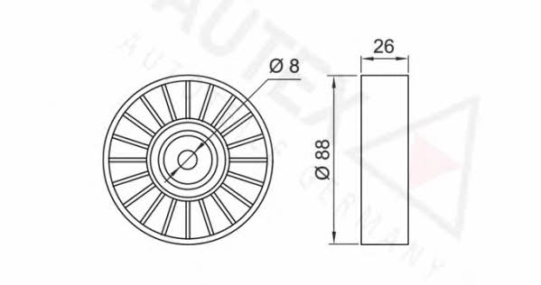 Autex 651845 V-ribbed belt tensioner (drive) roller 651845