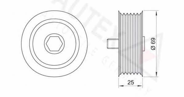 Autex 651846 V-ribbed belt tensioner (drive) roller 651846