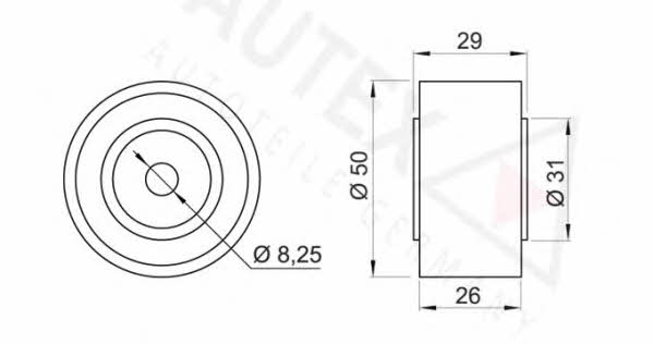 Autex 651848 V-ribbed belt tensioner (drive) roller 651848