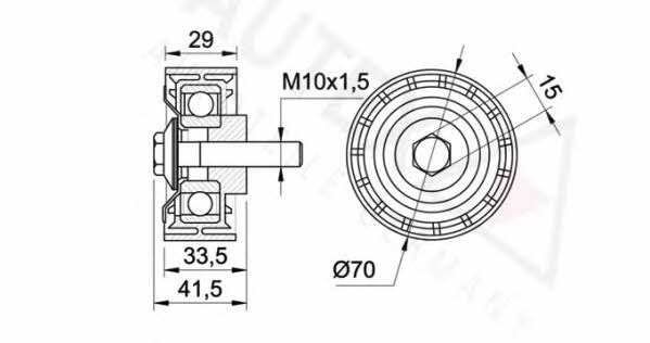 Autex 651849 V-ribbed belt tensioner (drive) roller 651849