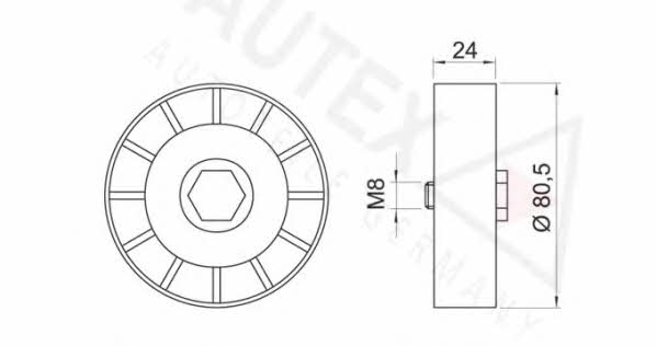 Autex 651870 V-ribbed belt tensioner (drive) roller 651870