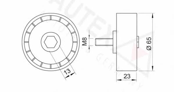 Autex 651871 V-ribbed belt tensioner (drive) roller 651871