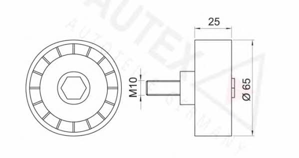Autex 651873 V-ribbed belt tensioner (drive) roller 651873