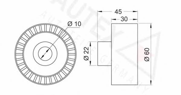 Autex 651884 V-ribbed belt tensioner (drive) roller 651884
