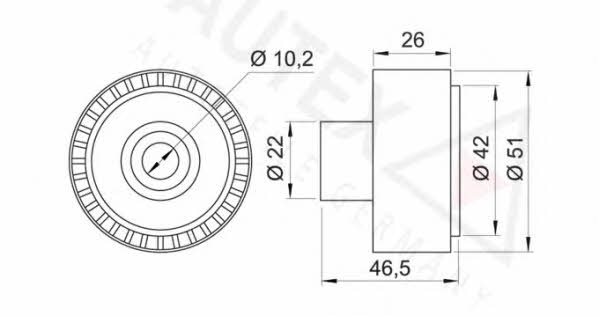 Autex 651885 V-ribbed belt tensioner (drive) roller 651885