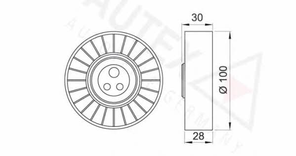 Autex 651947 V-ribbed belt tensioner (drive) roller 651947