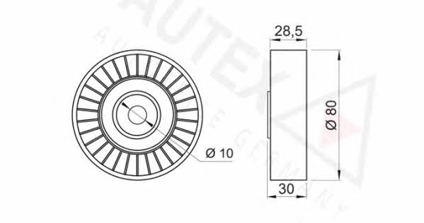 Autex 651948 V-ribbed belt tensioner (drive) roller 651948