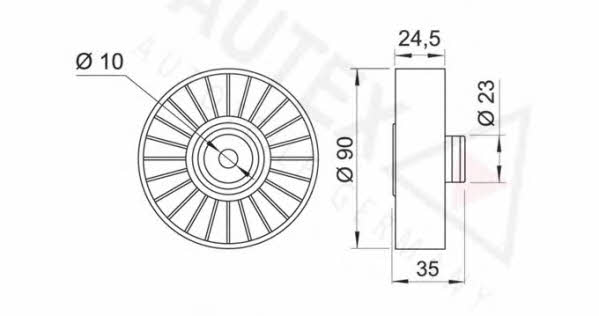Autex 651952 V-ribbed belt tensioner (drive) roller 651952
