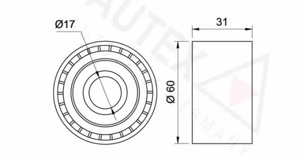 Autex 651971 V-ribbed belt tensioner (drive) roller 651971