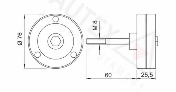 Autex 651999 V-ribbed belt tensioner (drive) roller 651999