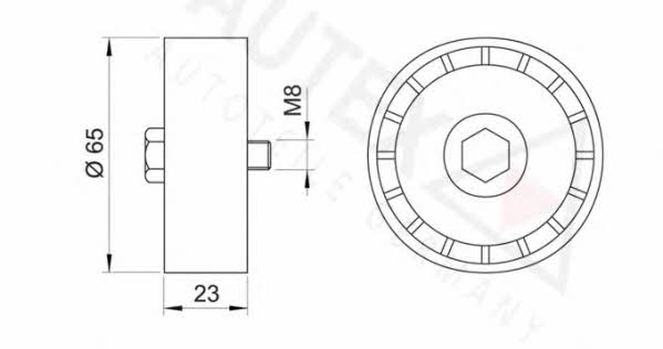 Autex 652009 V-ribbed belt tensioner (drive) roller 652009
