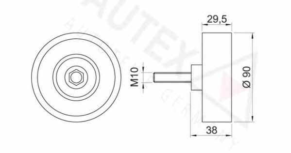 Autex 652032 V-ribbed belt tensioner (drive) roller 652032