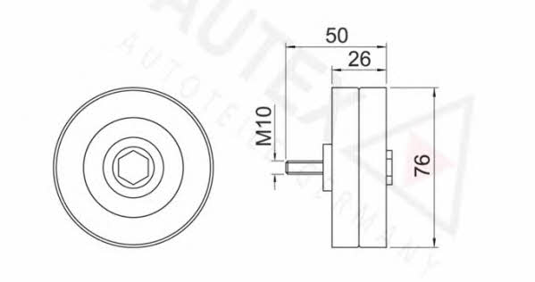 Autex 652034 V-ribbed belt tensioner (drive) roller 652034
