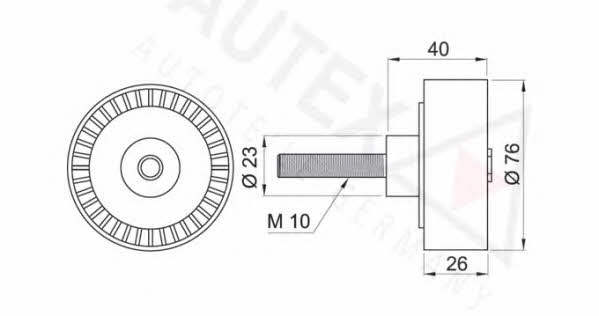 Autex 652074 V-ribbed belt tensioner (drive) roller 652074