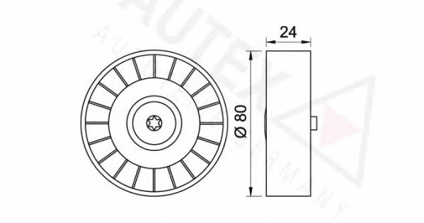 Autex 653381 V-ribbed belt tensioner (drive) roller 653381