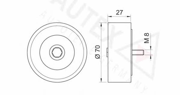 Autex 654080 V-ribbed belt tensioner (drive) roller 654080
