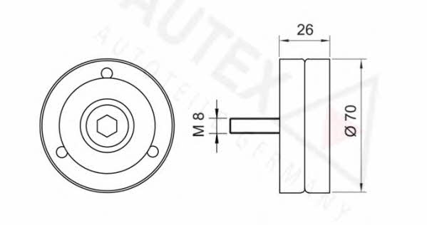 Autex 654088 V-ribbed belt tensioner (drive) roller 654088