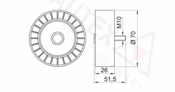 Autex 654092 V-ribbed belt tensioner (drive) roller 654092